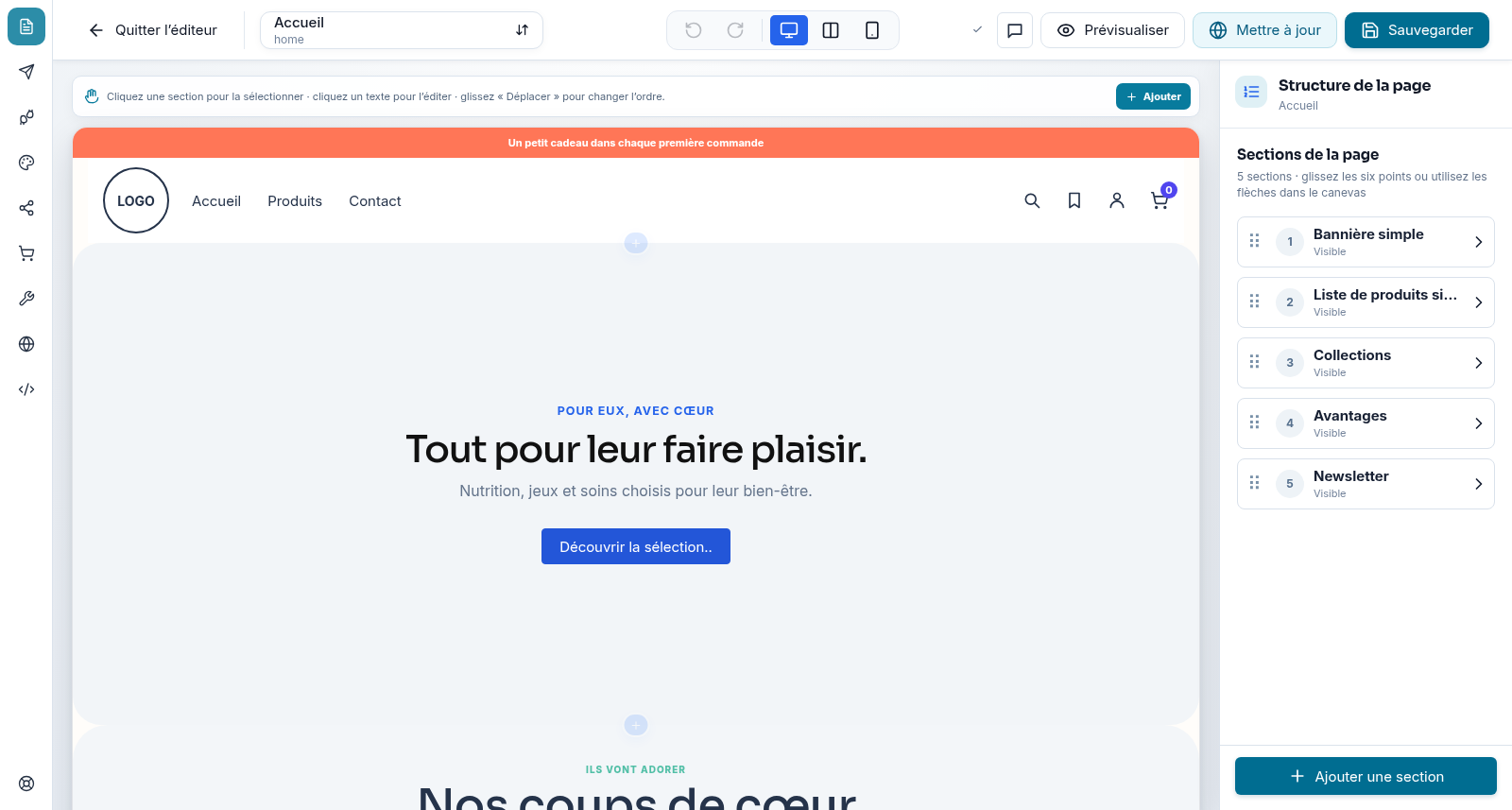 Website Builder réel de TENYRO